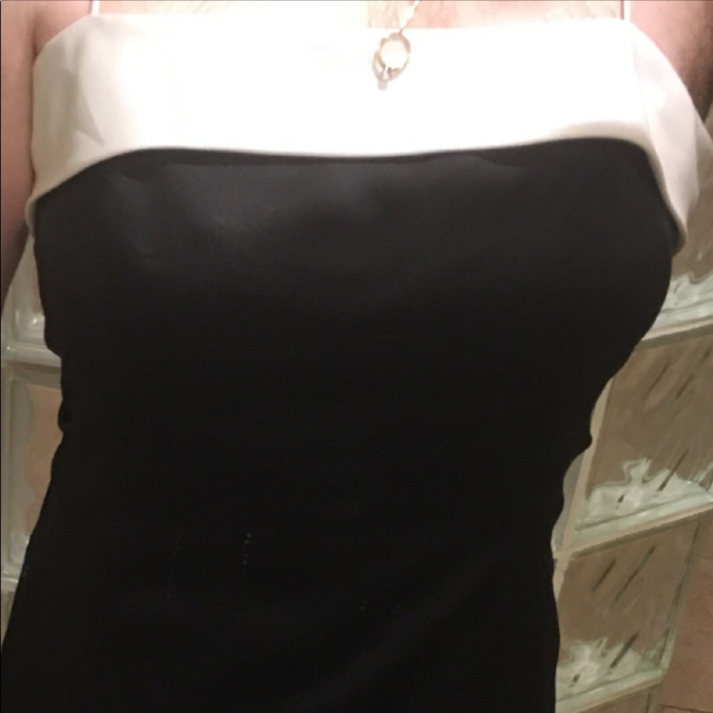 Black and white ball gown